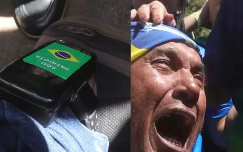 Bolsonarista chora com tornozeleira eletrônica em ato do 7 de Setembro