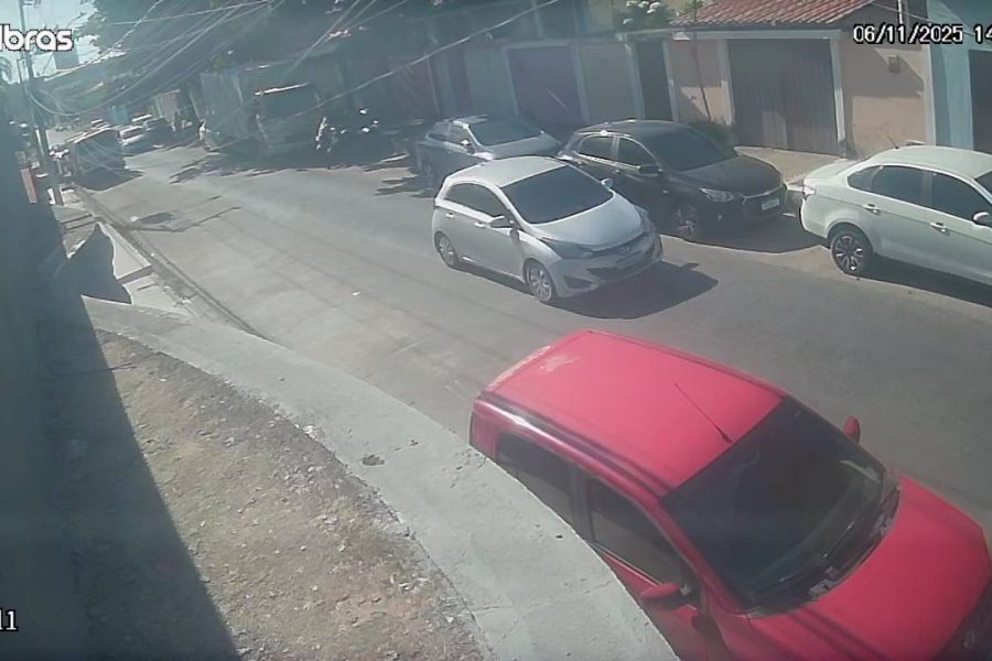 Câmera mostra outro ângulo do HB20 antes de roubo de moto em Maceió