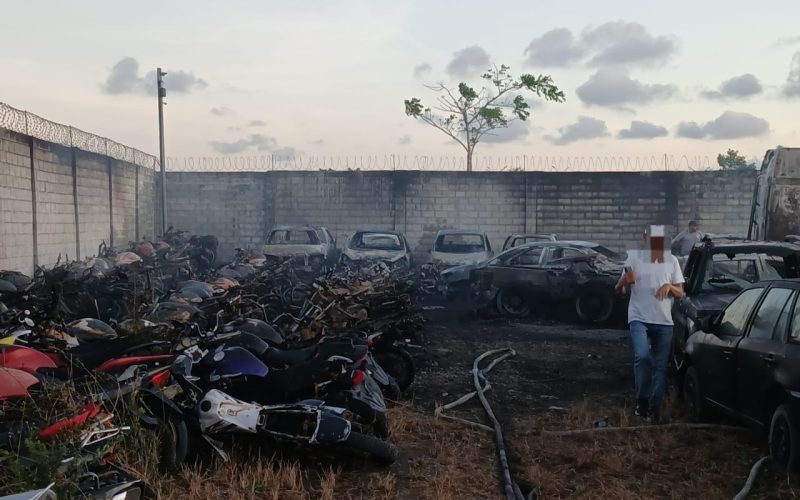 Incêndio destrói mais de 100 motos em pátio de veículos em Rio Largo