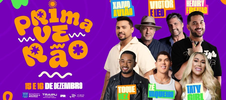 Traipu divulga programação oficial do Primaverão 2025, o maior festival do interior de Alagoas