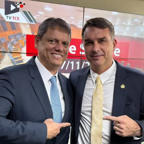 Flávio Bolsonaro reforça parceria com Tarcísio para 2026 e provoca: “Lula não será presidente em 2027”