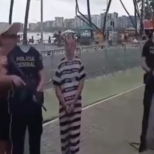 “Nova atração?” Empreendedor viraliza ao exibir imagens da PF e de Lula na cadeira gigante de Maceió