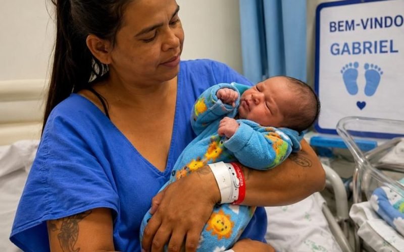 Mulher busca atendimento após suspeita de pedra no rim, descobre gravidez e dá a luz a bebê