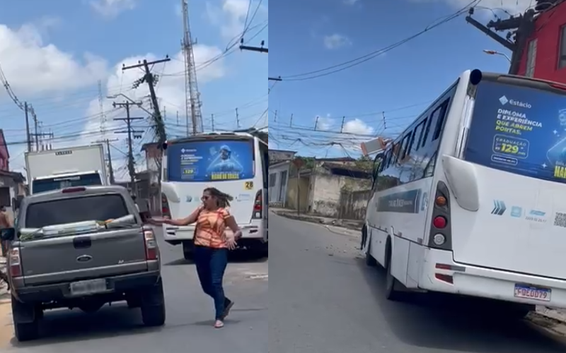 Colisão com poste interrompe trajeto de micro-ônibus em Rio Largo e causa pânico