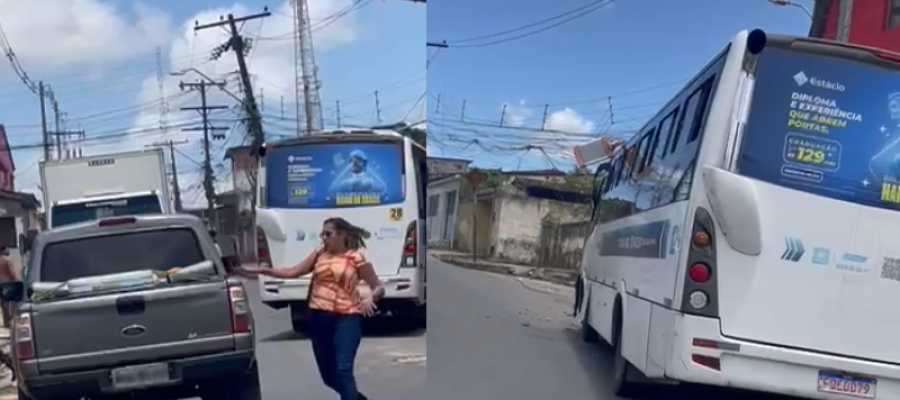Colisão com poste interrompe trajeto de micro-ônibus em Rio Largo e causa pânico