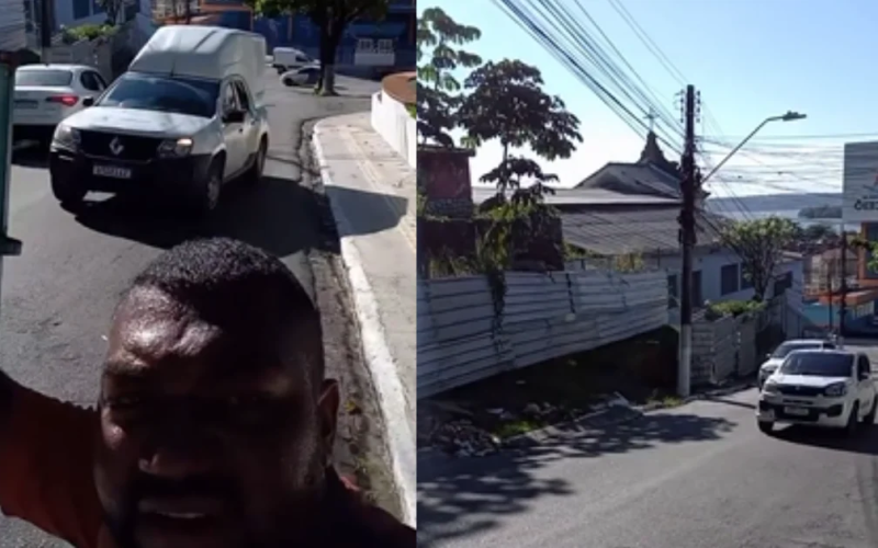 ‘Farmou aura?’: Homem brinca ao subir ladeira com carrinho de mão em Maceió