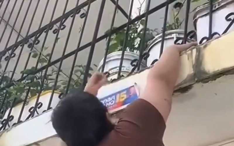 Mulher se revolta e retira adesivo de Renan Filho colado em sua casa sem permissão