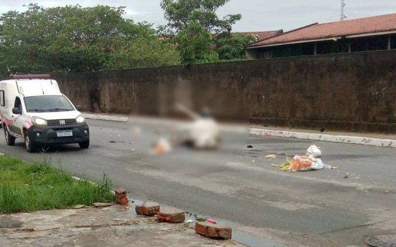 Cavalo morto em acidente permanece no meio de rua há mais de 24 horas e prejudica trânsito