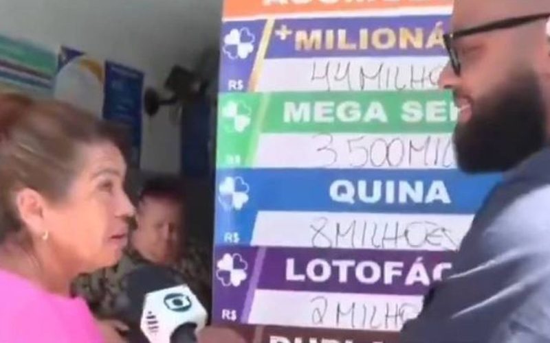 Mulher choca durante entrevista ao vivo ao falar sobre prêmio da loteria: “Fazia uma guerra mundial”