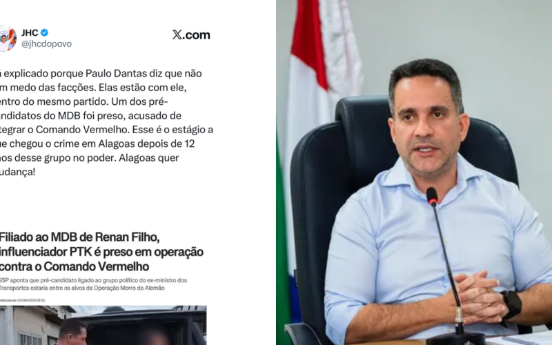 ‘Tá explicado por que Paulo Dantas não tem medo de facções’, diz JHC sobre filiação de PTK ao MDB