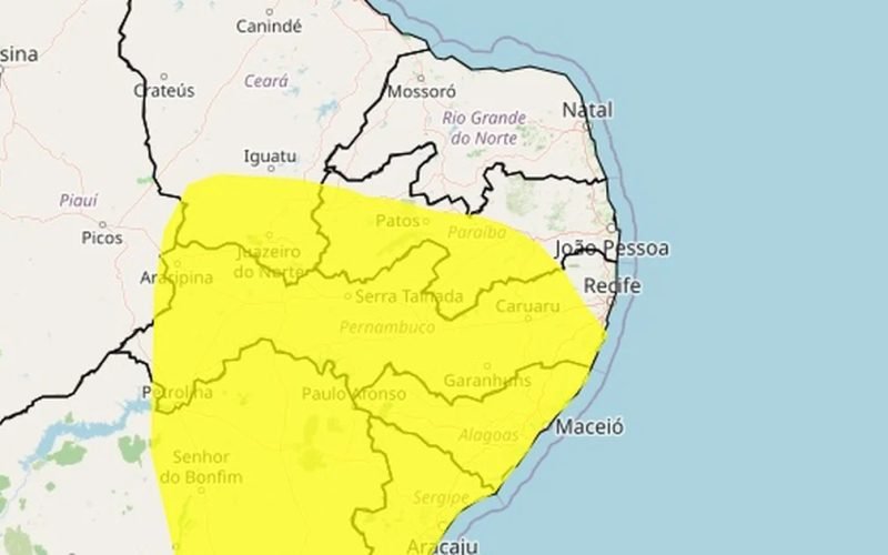 Alagoas entra em alerta para vendaval; ventos podem chegar a 60 km/h em todo o estado
