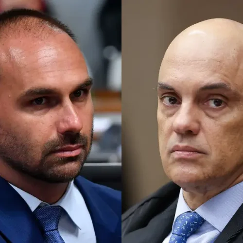 Eduardo Bolsonaro parte para o ataque e acusa Moraes de “violar o Estado de Direito”