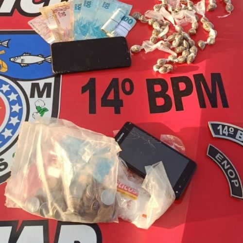 Casal é preso com drogas e dinheiro em espécie na cidade de Jundiá; Pc investiga esquema de tráfico