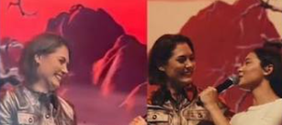 Michelle Bolsonaro emociona público ao cantar “Deserto” com a cantora gospel Maria Marçal