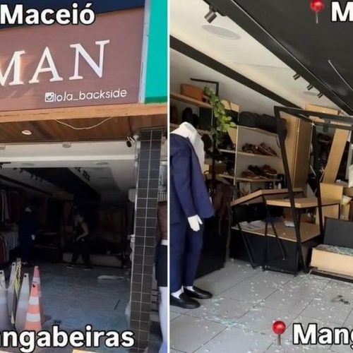 Motorista invade loja com carro e destrói parte do estabelecimento na Mangabeiras