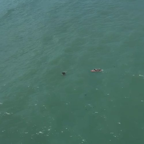 Imagens aéreas mostram momento em que corpo de adolescente é localizado no mar da Jatiúca