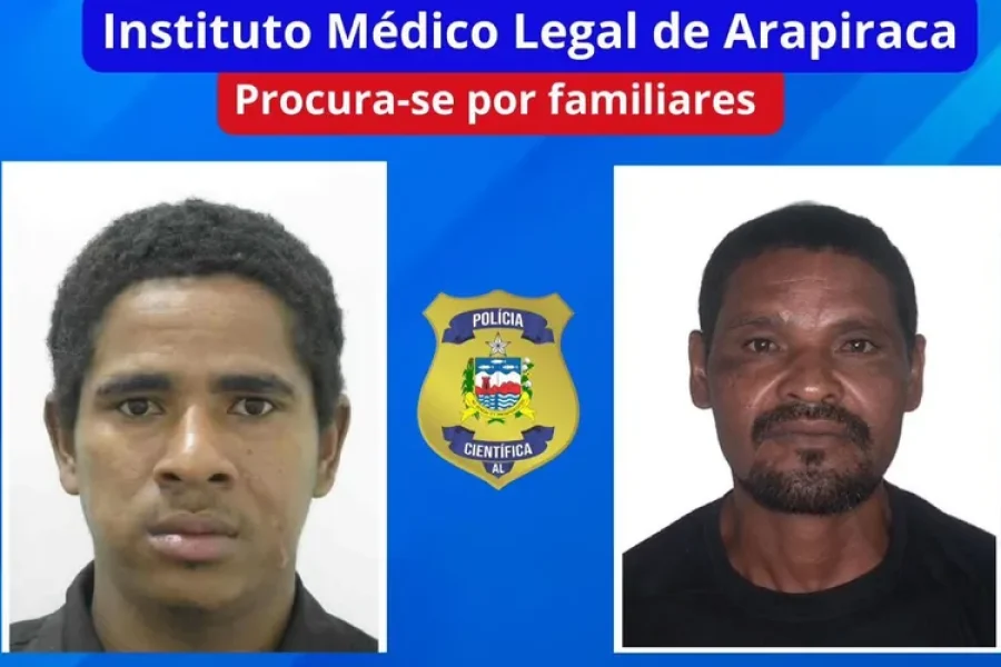 IML de Arapiraca procura familiares de dois homens para liberação de corpos