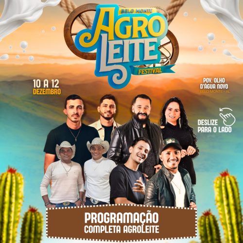 Prefeitura anuncia atrações do AgroLeite 2025, que movimenta Belo Monte de 10 a 12 de dezembro
