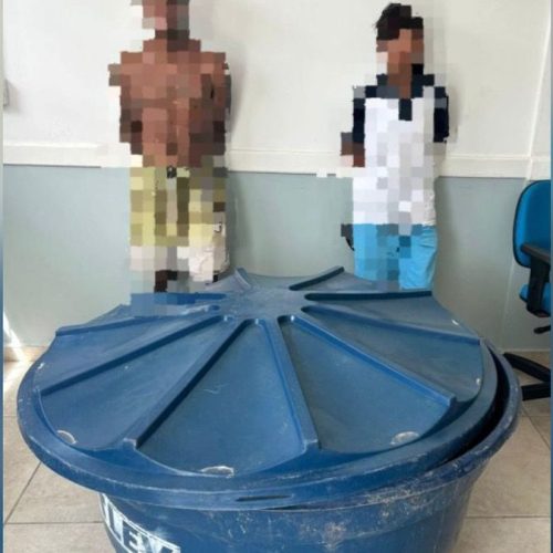 Após furtar caixa d’água de delegacia, garoto de 14 anos é apreendido em Cacimbinhas