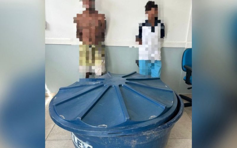 Após furtar caixa d’água de delegacia, garoto de 14 anos é apreendido em Cacimbinhas