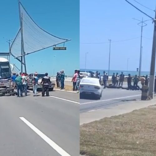 Taxistas bloqueiam saída de Maceió em protesto contra ações da SMTT de Marechal Deodoro