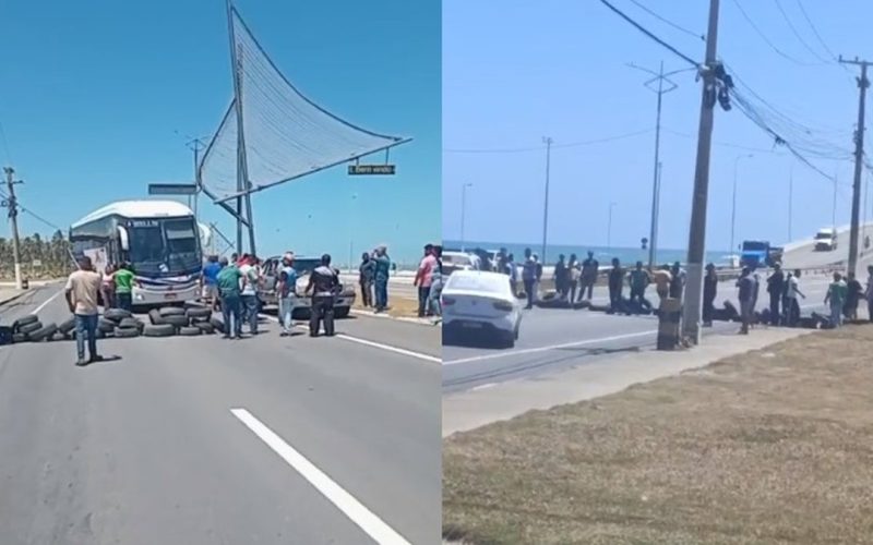 Taxistas bloqueiam saída de Maceió em protesto contra ações da SMTT de Marechal Deodoro