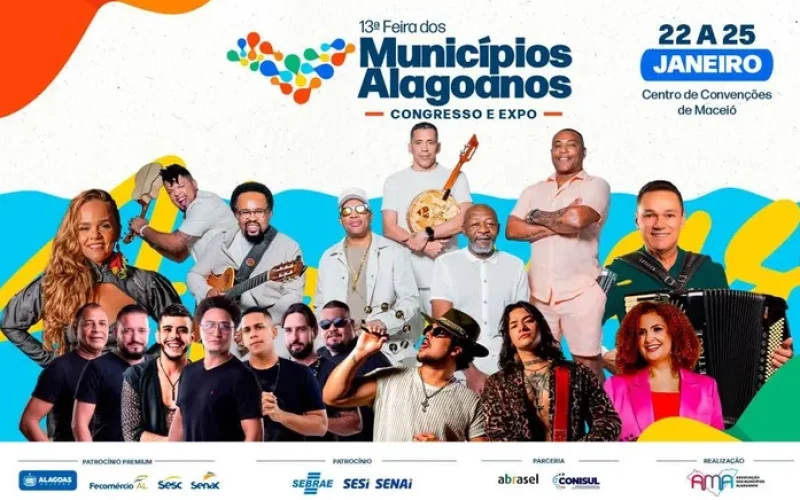 Feira dos Municípios 2026 confirma atrações culturais com forró, rock, samba e maracatu