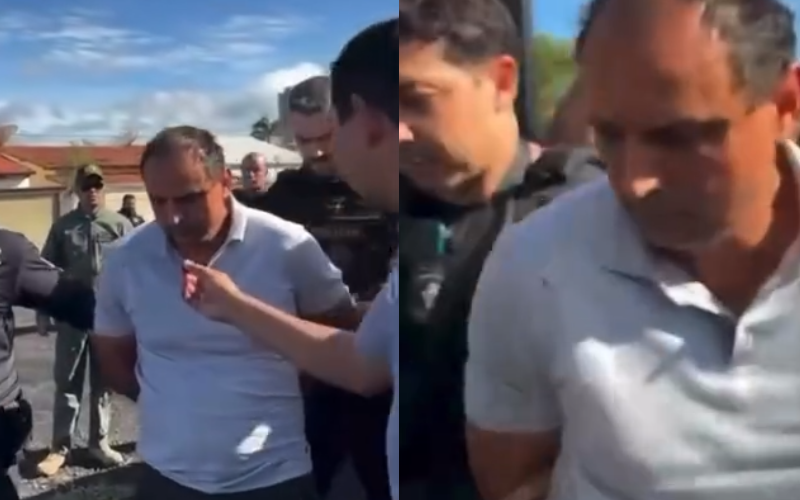 Preso por morte de corretora, síndico é levado à delegacia e não responde perguntas